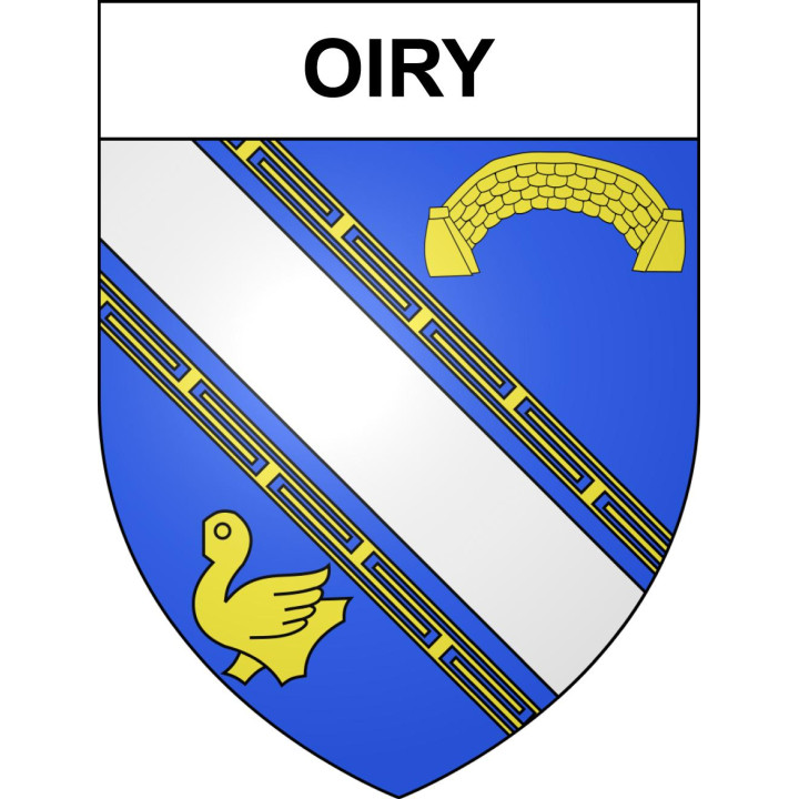 Oiry 51 ville sticker blason écusson autocollant adhésif