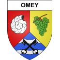 Pegatinas escudo de armas de Omey adhesivo de la etiqueta engomada