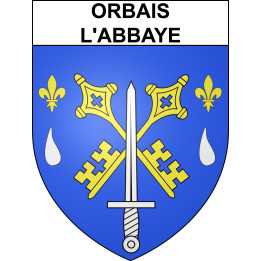Pegatinas escudo de armas de Orbais-l'Abbaye adhesivo de la etiqueta engomada