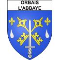 Pegatinas escudo de armas de Orbais-l'Abbaye adhesivo de la etiqueta engomada