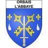 Orbais-l'Abbaye 51 ville sticker blason écusson autocollant adhésif