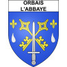Pegatinas escudo de armas de Orbais-l'Abbaye adhesivo de la etiqueta engomada