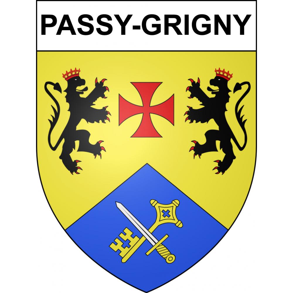 Pegatinas escudo de armas de Passy-Grigny adhesivo de la etiqueta engomada