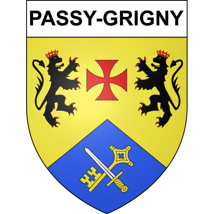 Passy-Grigny 51 ville sticker blason écusson autocollant adhésif