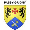 Pegatinas escudo de armas de Passy-Grigny adhesivo de la etiqueta engomada