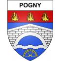 Pegatinas escudo de armas de Pogny adhesivo de la etiqueta engomada
