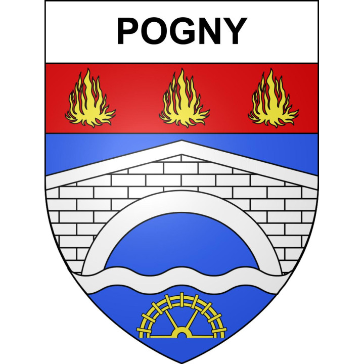 Pogny 51 ville sticker blason écusson autocollant adhésif