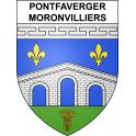 Pegatinas escudo de armas de Pontfaverger-Moronvilliers adhesivo de la etiqueta engomada