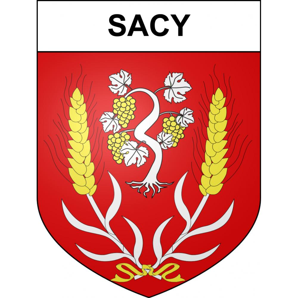 Sacy 51 ville sticker blason écusson autocollant adhésif
