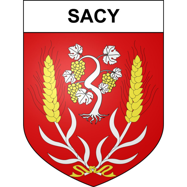 Sacy 51 ville sticker blason écusson autocollant adhésif