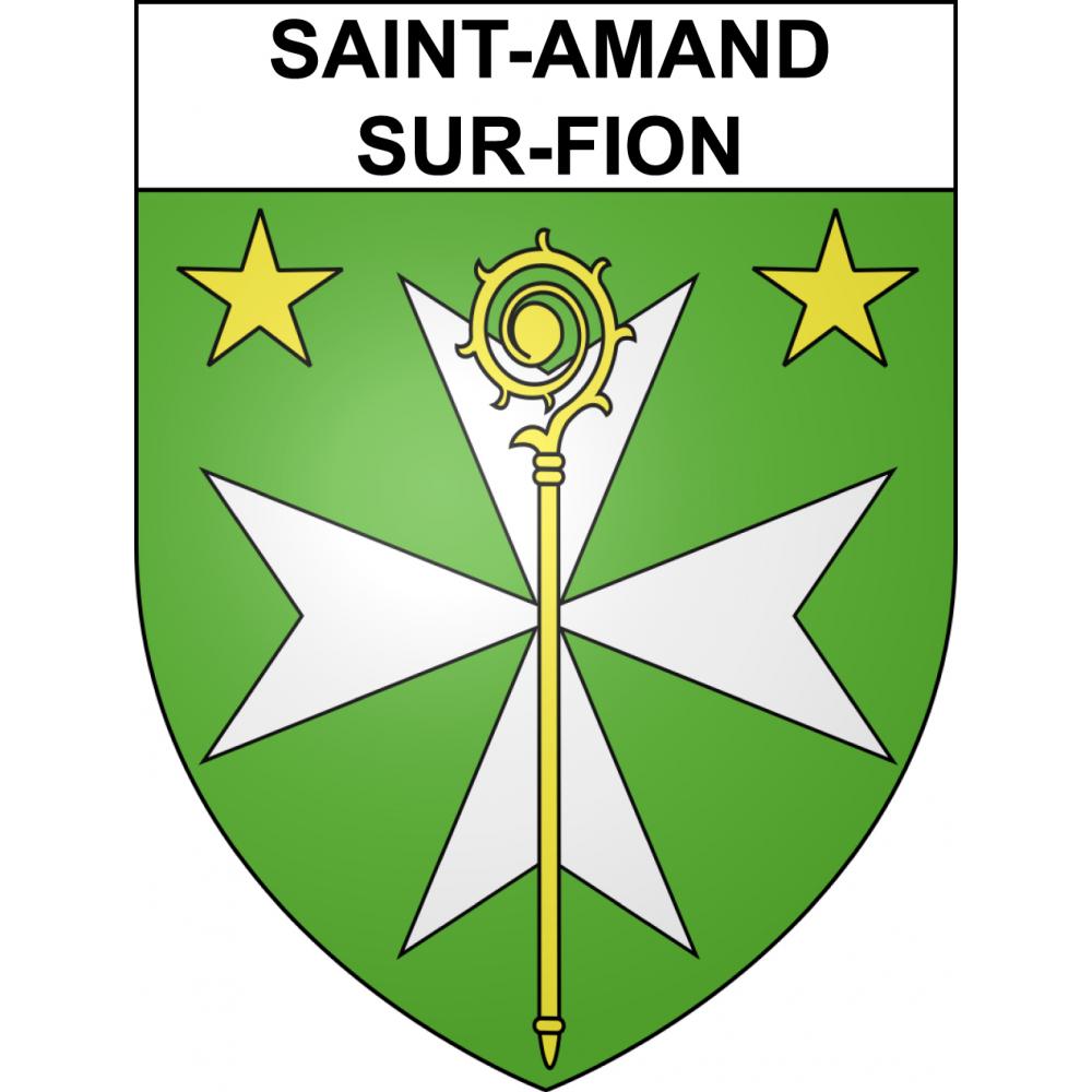 Pegatinas escudo de armas de Saint-Amand-sur-Fion adhesivo de la etiqueta engomada