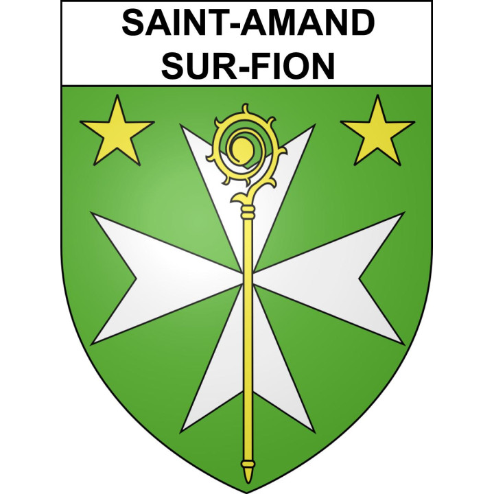 Pegatinas escudo de armas de Saint-Amand-sur-Fion adhesivo de la etiqueta engomada