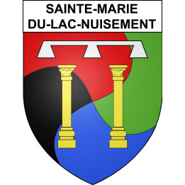 Pegatinas escudo de armas de Sainte-Marie-du-Lac-Nuisement adhesivo de la etiqueta engomada