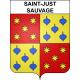 Pegatinas escudo de armas de Saint-Just-Sauvage adhesivo de la etiqueta engomada