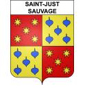 Saint-Just-Sauvage 51 ville sticker blason écusson autocollant adhésif