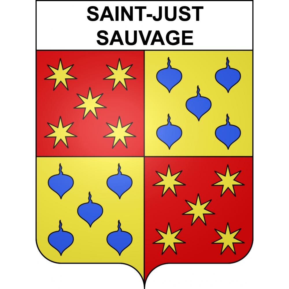 Pegatinas escudo de armas de Saint-Just-Sauvage adhesivo de la etiqueta engomada
