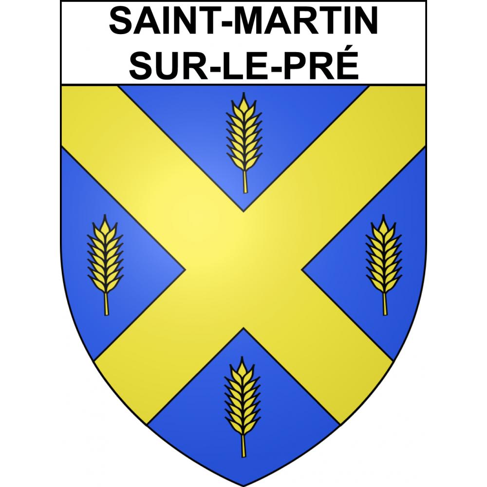 Saint-Martin-sur-le-Pré 51 ville sticker blason écusson autocollant adhésif