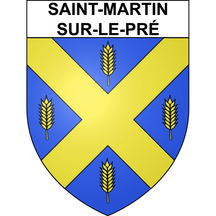Saint-Martin-sur-le-Pré Sticker wappen, gelsenkirchen, augsburg, klebender aufkleber