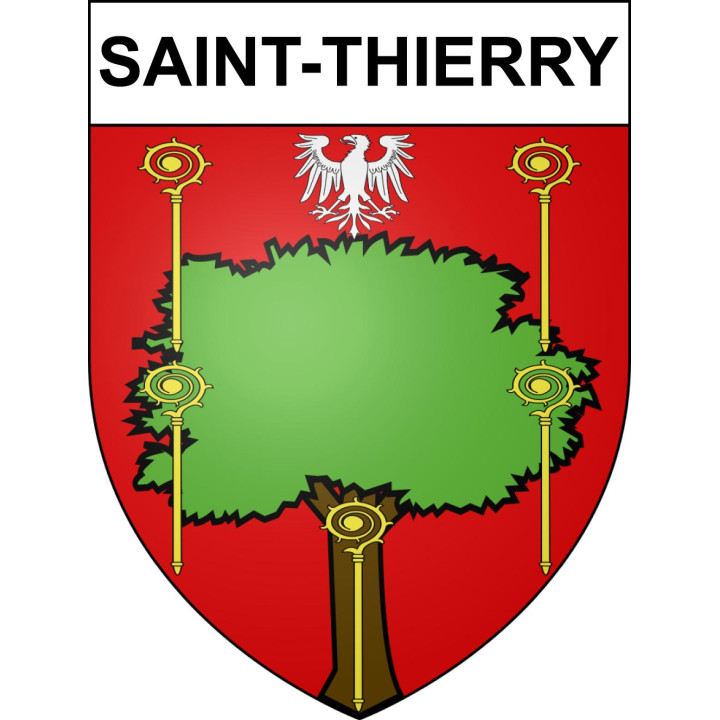 Saint-Thierry 51 ville sticker blason écusson autocollant adhésif