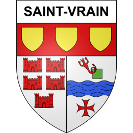 Pegatinas escudo de armas de Saint-Vrain adhesivo de la etiqueta engomada