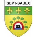 Pegatinas escudo de armas de Sept-Saulx adhesivo de la etiqueta engomada