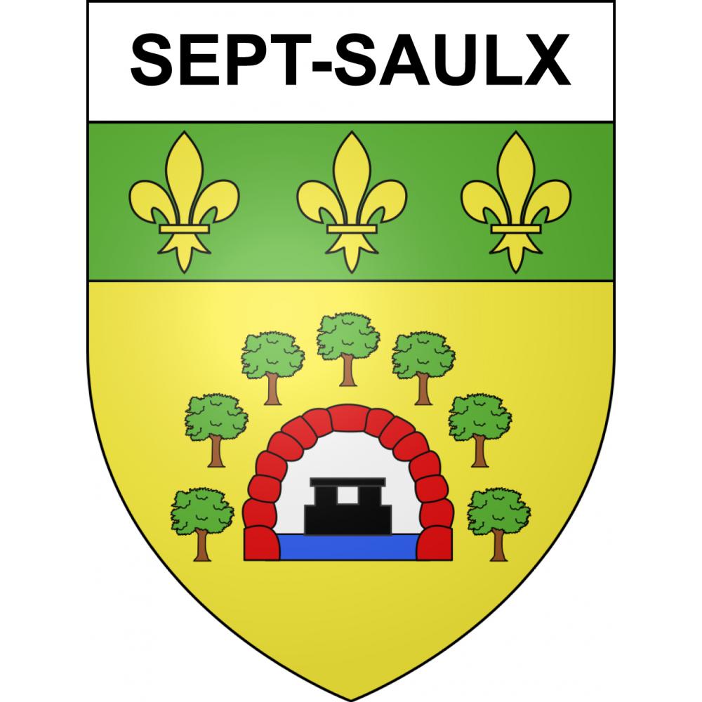 Sept-Saulx 51 ville sticker blason écusson autocollant adhésif