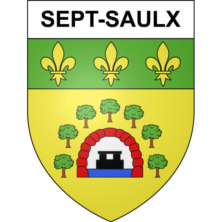Sept-Saulx 51 ville sticker blason écusson autocollant adhésif