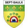 Pegatinas escudo de armas de Sept-Saulx adhesivo de la etiqueta engomada