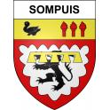Pegatinas escudo de armas de Sompuis adhesivo de la etiqueta engomada