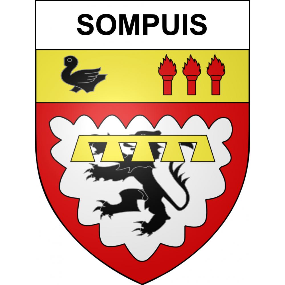 Pegatinas escudo de armas de Sompuis adhesivo de la etiqueta engomada