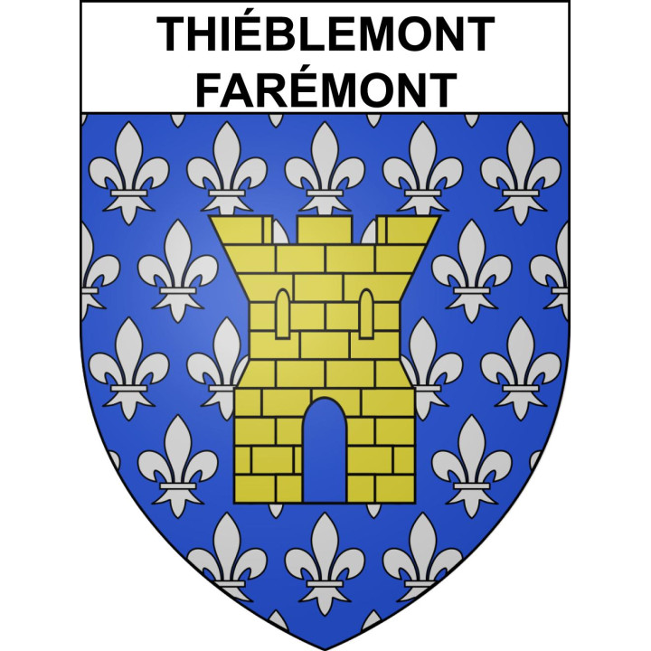 Pegatinas escudo de armas de Thiéblemont-Farémont adhesivo de la etiqueta engomada