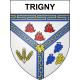 Pegatinas escudo de armas de Trigny adhesivo de la etiqueta engomada