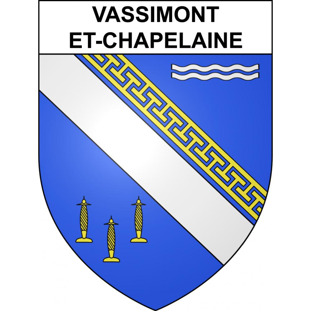 Pegatinas escudo de armas de Vassimont-et-Chapelaine adhesivo de la etiqueta engomada