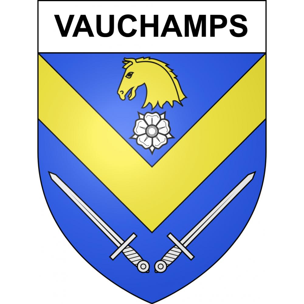 Pegatinas escudo de armas de Vauchamps adhesivo de la etiqueta engomada