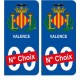 Valence ville sticker numéro au choix autocollant blason Espagne city