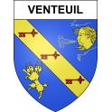 Pegatinas escudo de armas de Venteuil adhesivo de la etiqueta engomada