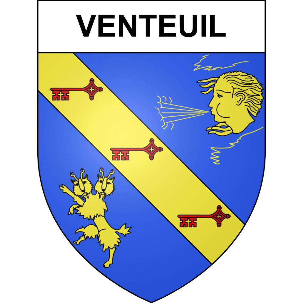 Pegatinas escudo de armas de Venteuil adhesivo de la etiqueta engomada