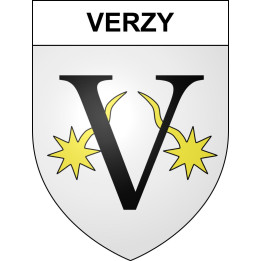 Pegatinas escudo de armas de Verzy adhesivo de la etiqueta engomada