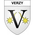 Pegatinas escudo de armas de Verzy adhesivo de la etiqueta engomada