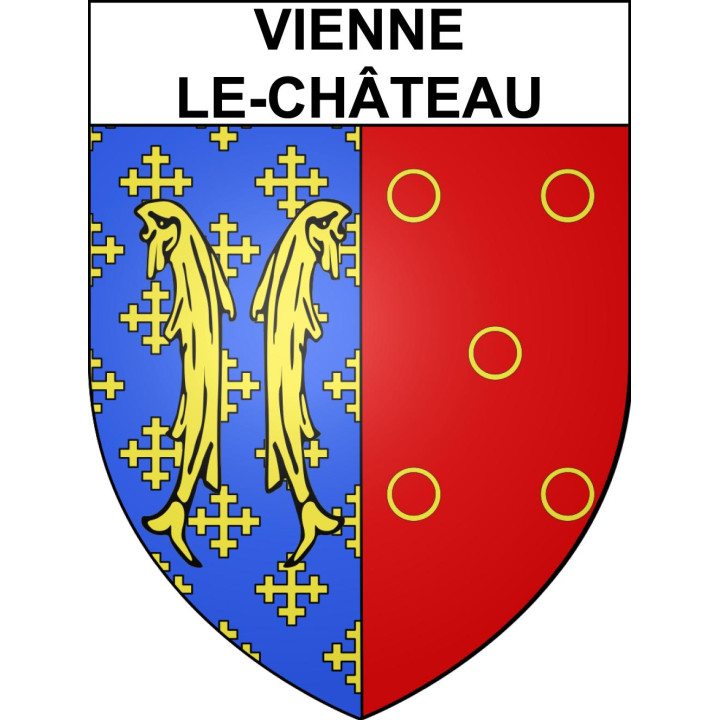 Stickers coat of arms Vienne-le-Château adhesive sticker