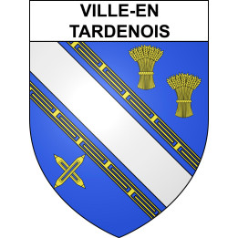 Pegatinas escudo de armas de Ville-en-Tardenois adhesivo de la etiqueta engomada