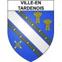 Pegatinas escudo de armas de Ville-en-Tardenois adhesivo de la etiqueta engomada