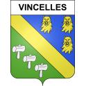 Pegatinas escudo de armas de Vincelles adhesivo de la etiqueta engomada