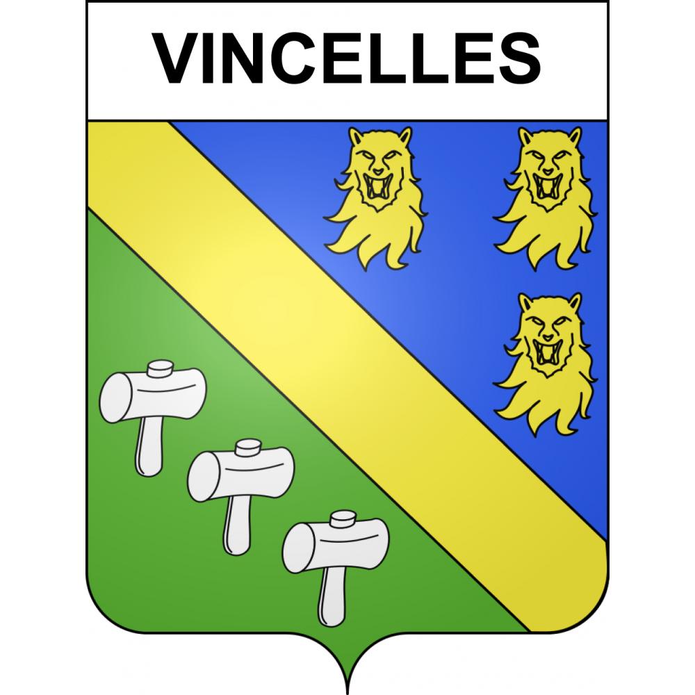 Vincelles 51 ville sticker blason écusson autocollant adhésif
