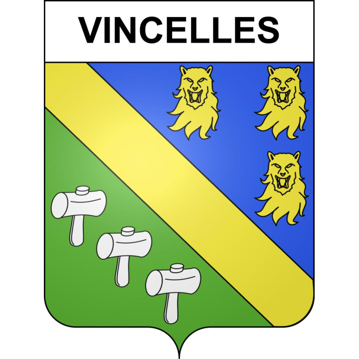 Vincelles 51 ville sticker blason écusson autocollant adhésif