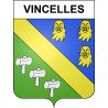 Pegatinas escudo de armas de Vincelles adhesivo de la etiqueta engomada