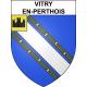 Pegatinas escudo de armas de Vitry-en-Perthois adhesivo de la etiqueta engomada