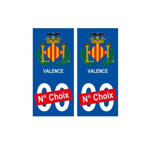Valence ville sticker numéro au choix autocollant blason Espagne city