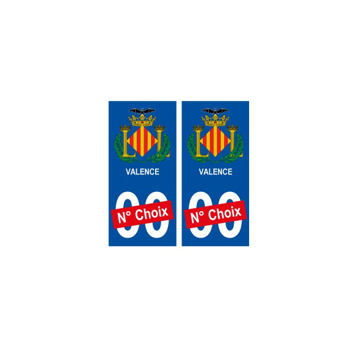 Valence ville sticker numéro au choix autocollant blason Espagne city