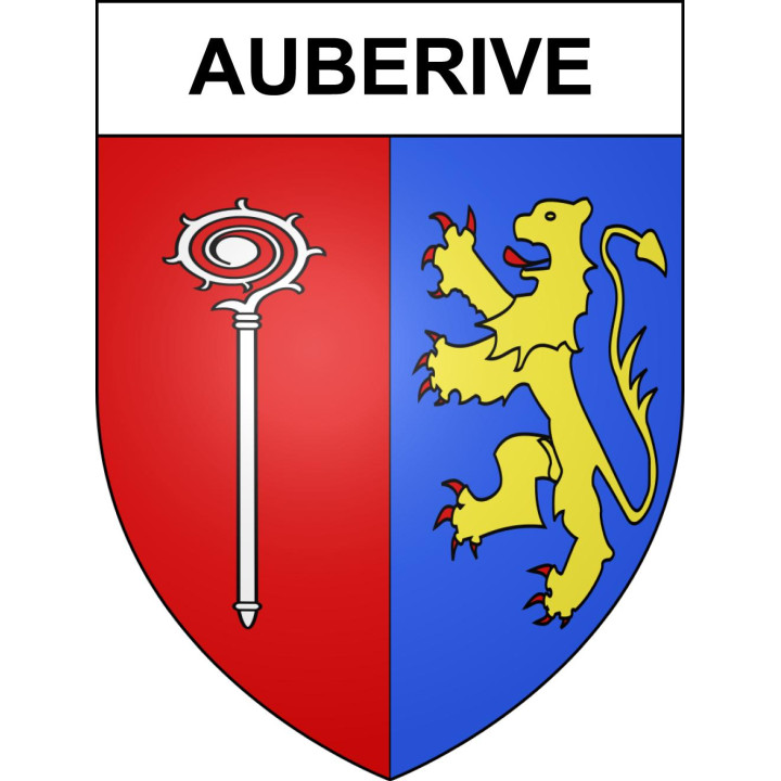 Pegatinas escudo de armas de Auberive adhesivo de la etiqueta engomada
